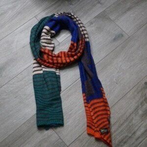 Multi Color Striped Soft Warm Cozy Knit Rectangle Scarf Neck warmer